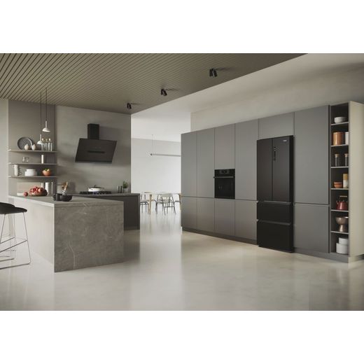 Haier American Fridge Freezer - Slate Black - Fridge freezer in kitchen shot