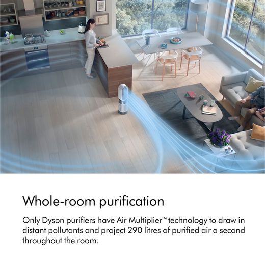 Dyson Hot + Cool Gen1 454856-01 Air Purifier - White - Annotation - Whole-room purification