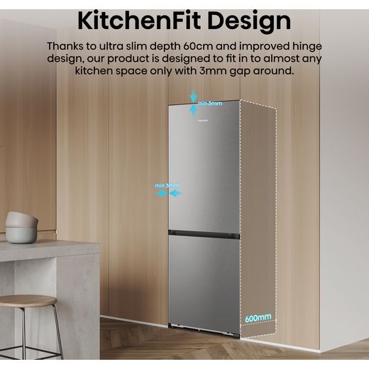 Hisense KitchenFit Eclipse Total No Frost Fridge Freezer - Stainless Steel - Annotation - KitchenFit Design