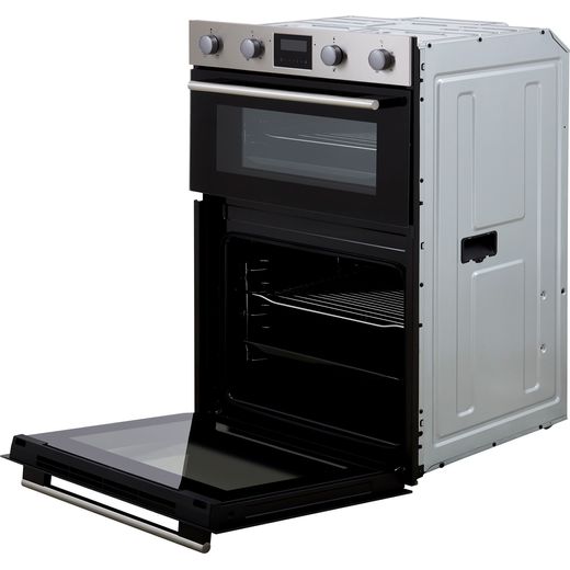 Hisense Built In Electric Double Oven - Stainless Steel - Bottom door open