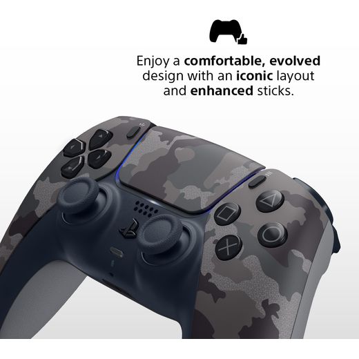 PlayStation DualSense™ Gaming Controller For PlayStation 5 - Grey Camouflage - Annotation - Comfortable evolved design
