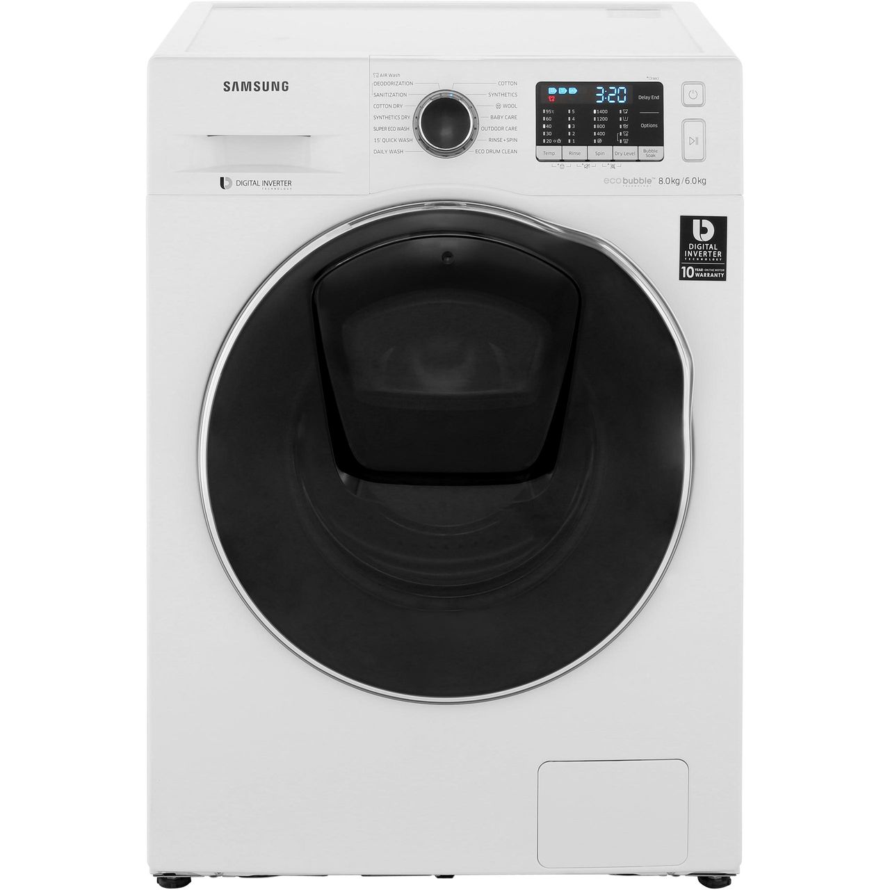 Samsung AddWash™ ecobubble™ WD80K5B10OW 8Kg / 6Kg Washer Dryer with 1400 rpm Review