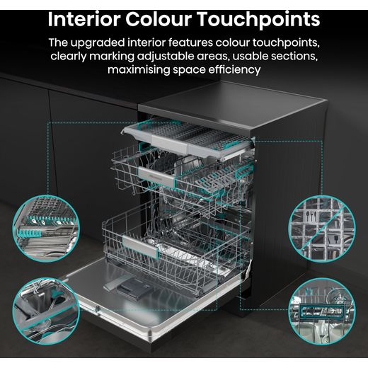 Hisense Standard Dishwasher - Black Inox - Annotation - colour touchprints shot