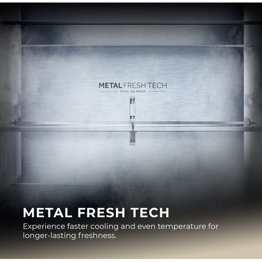 Haier American Fridge Freezer - Inox - annotation - metal fresh tech shot