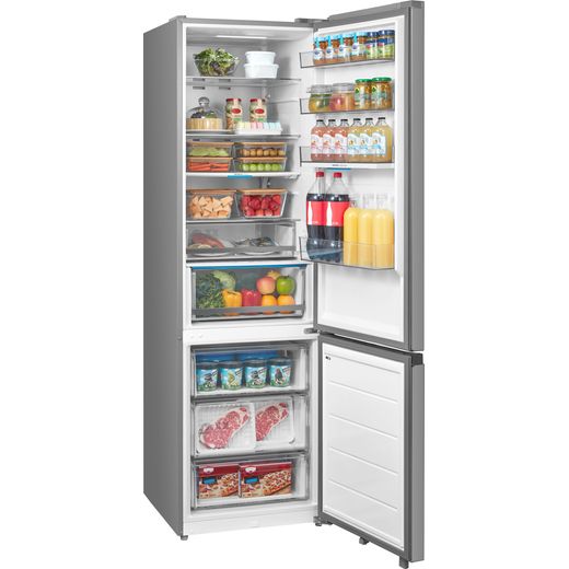Midea Spacemaster MDRB600MIC46P Wifi Connected 201cm High 70/30 Frost Free Fridge Freezer - Black - Right perspective doors open