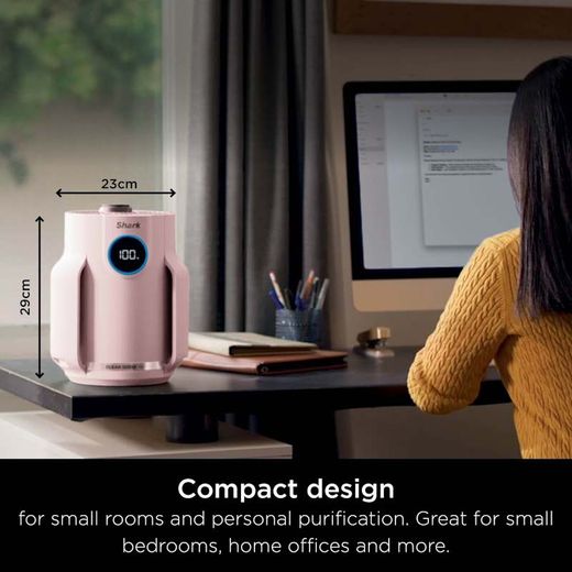 Shark NeverChange5 Compact Pro HP072UKPK Air Purifier - Quartz - Annotation - compact design shot