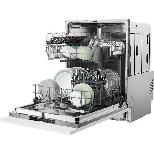 Hoover H-DISH 300 LITE Fully Integrated Standard Dishwasher - Black with Fixed Door Fixing Kit - Door open 