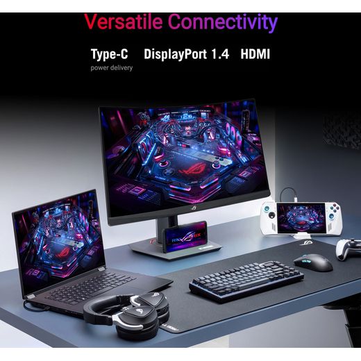 ASUS ROG Strix XG32WCS Quad HD 31.5" Gaming Monitor with AMD FreeSync - Black - Annotation - Versatile connectivity shot