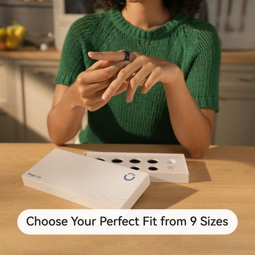 RingConn Gen 2 Smart Ring - Black - Annotation - choose perfect fit shot