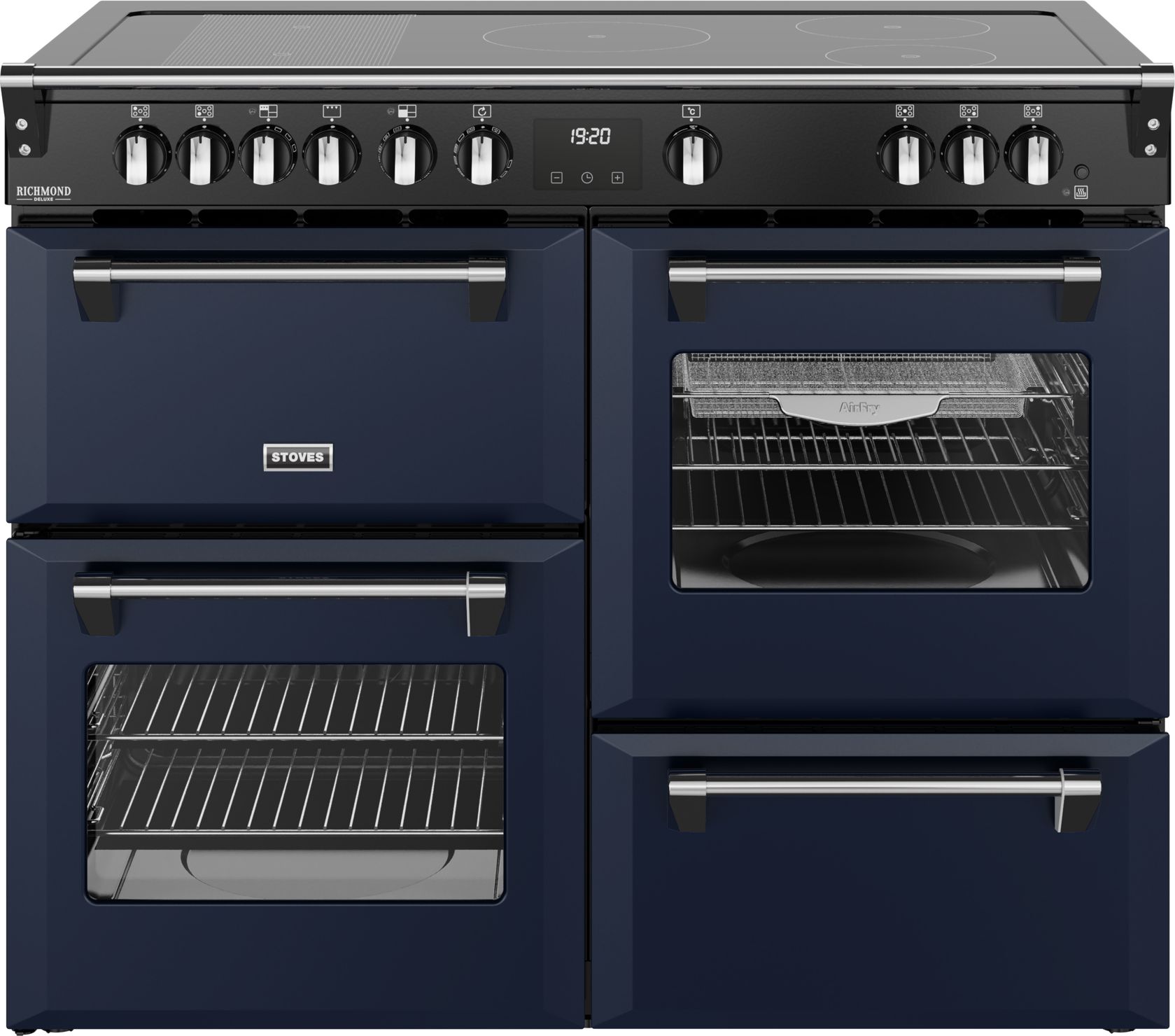 Stoves 4 Oven Induction Range Cooker - 110cm - Midnight Blue - 5 Zone Hob