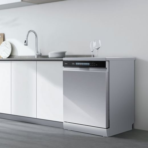 Midea Standard Dishwasher - Stainless Steel  - Dishwasher in kitchen shot