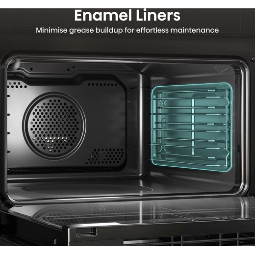 Hisense Hi6 Built In Electric Double Oven - Stainless Steel  - Annotation - Enamel liners shot 