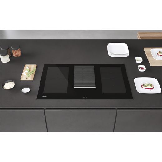 Haier 33803037 83cm Induction Hob - Black - Hob in kitchen shot