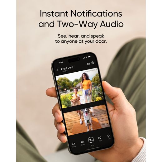 Eufy Video Doorbell E340 With Chime Smart Doorbell 1080p - Black - Annotation - instant notification shot