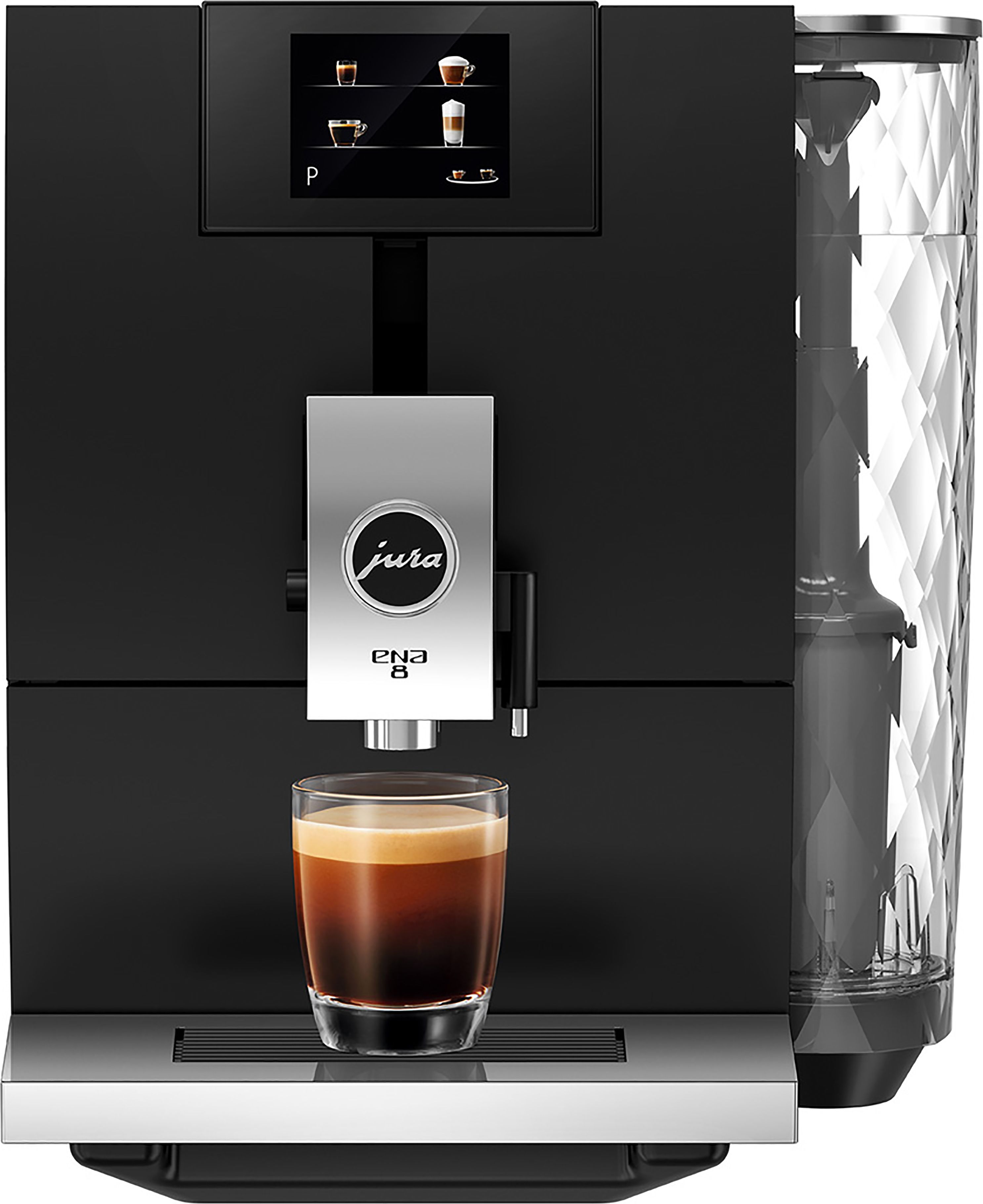 Jura ENA 8 Bean to Cup Coffee Machine - Black - 12 Programs - 1.1L Capacity