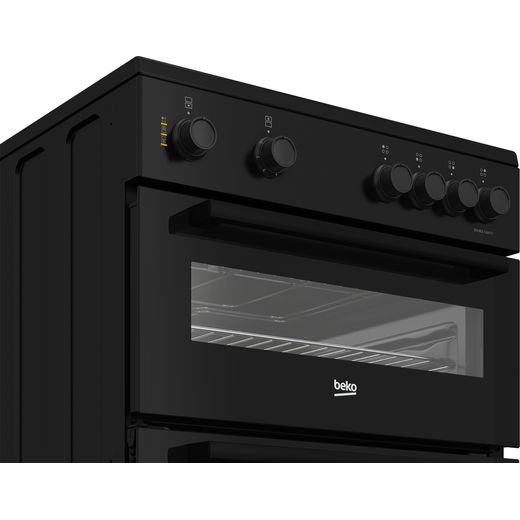 Beko AeroPerfect™ 60cm Electric Cooker with Ceramic Hob - Black - Close up shot