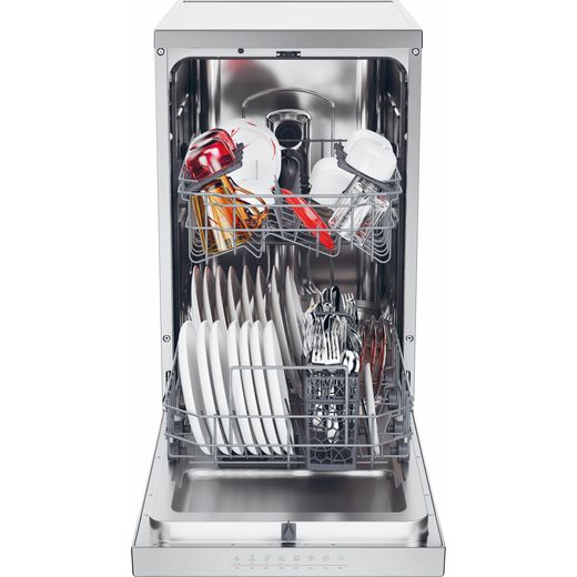 Hoover Slimline Dishwasher - Stainless Steel - Front with door open shot