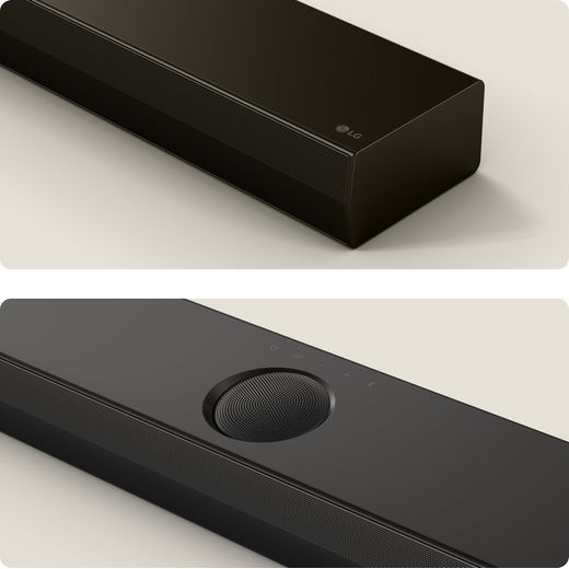 LG US70TR.AGBRLLK Bluetooth 5.1.1 Soundbar - Black - Close up of sound bar shot