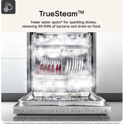 LG TrueSteam™ QuadWash™ Standard Dishwasher - Silver - Annotation - TrueSteam