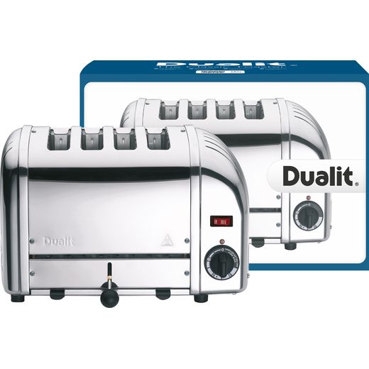 Dualit Classic Vario 40352 4 Slice Toaster - Chrome - Front with box shot