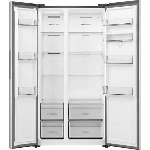 Hisense PureFlat American American Fridge Freezer - Silver - Door open