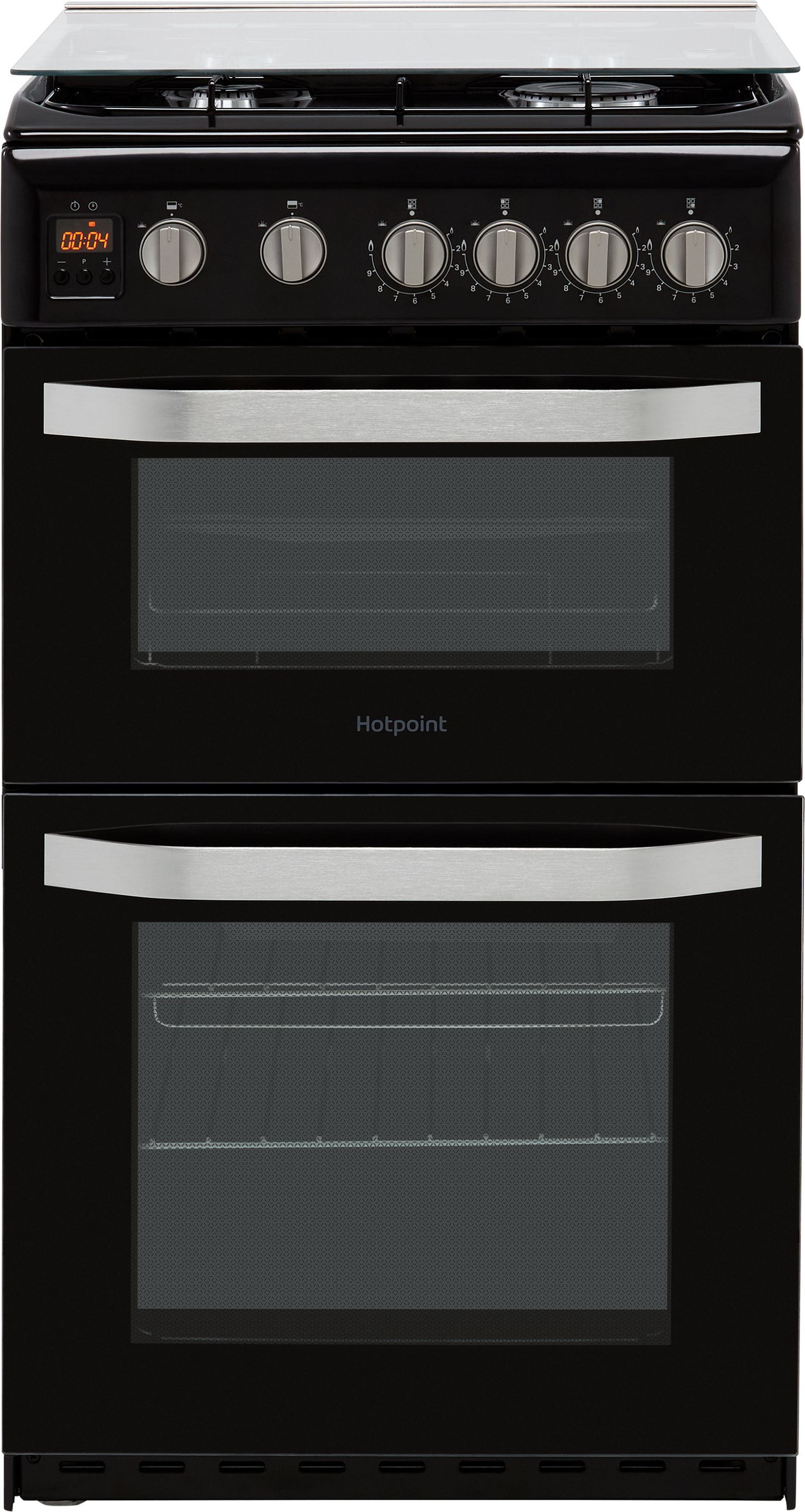 Hotpoint HD5G00CCBK/UK 50cm Freestanding Gas Cooker with Full Width Gas Grill - Black - A+/A Rated, Black