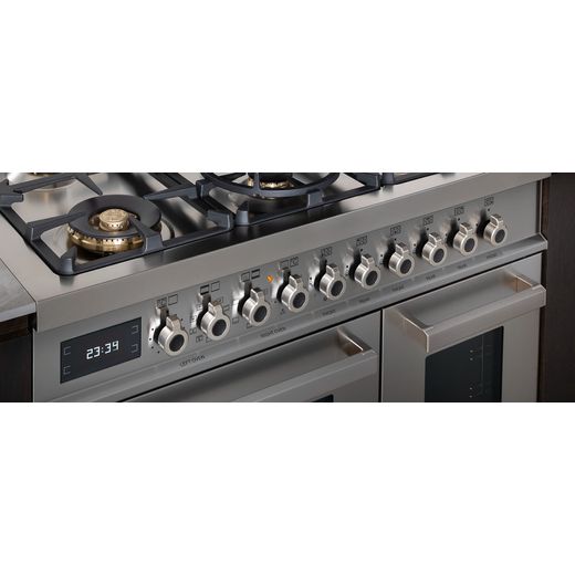 Bertazzoni Professional Series PRO106L3EROT 100cm Dual Fuel Range Cooker with Gas Hob - Red - Control panel shot 