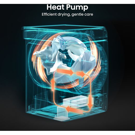 Hisense DH1Q802BW2 8Kg Heat Pump Tumble Dryer - White - Annotation - Heat pump shot