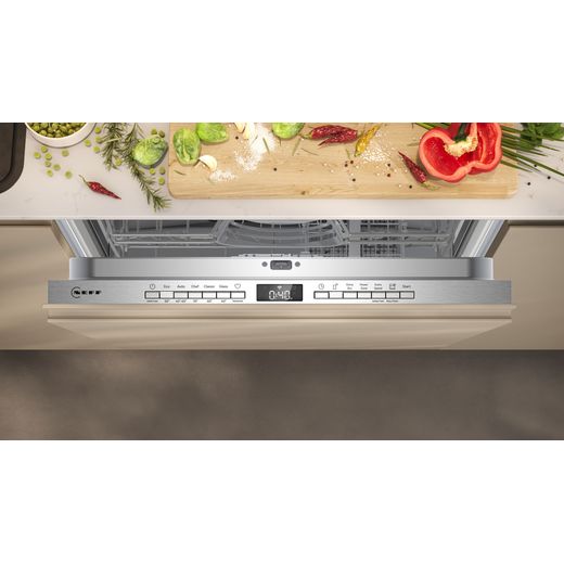 NEFF Integrated Standard Dishwasher - Silver  - Close up control panel shot