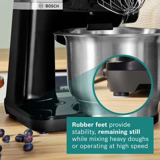 Bosch Series 2 MUMS2VM40G Stand Mixer with 3.8 Litre Bowl - Black - Annotation - Rubber feet