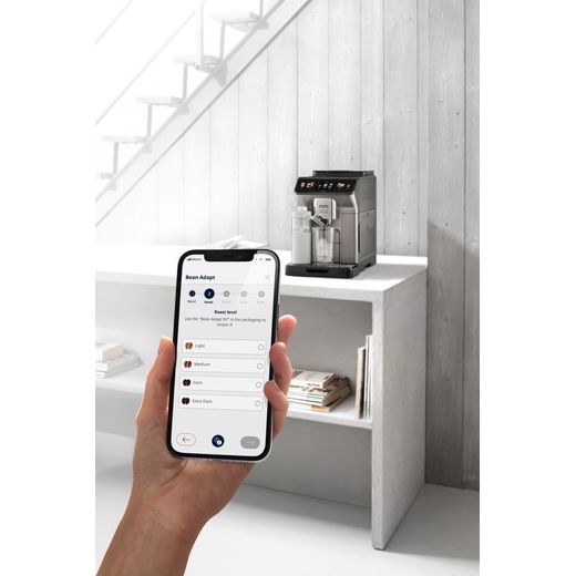 De'Longhi Eletta Explore ECAM450.86.T Bean to Cup Coffee Machine - Black - Person using app for coffee machine shot