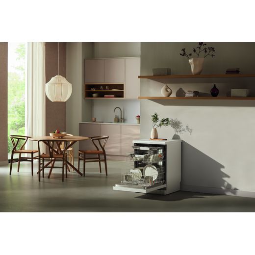 Miele Standard Dishwasher - White - Dishwasher in kitchen shot