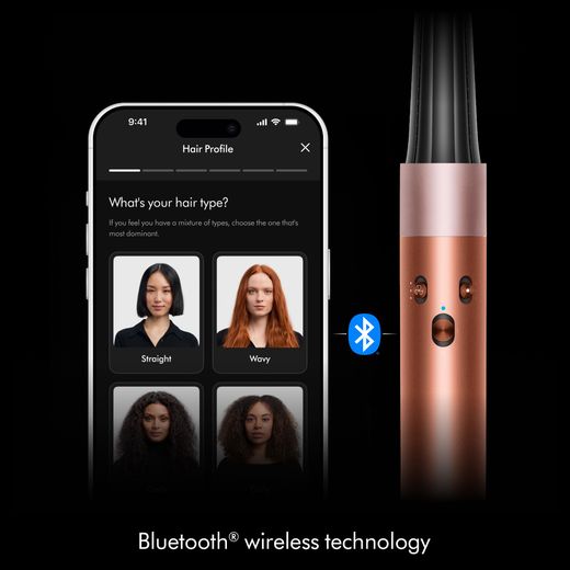 Dyson Airwrap™ I.D. Curly+Coily Hot Air Styler - Amber Silk - Annotation - bluetooth