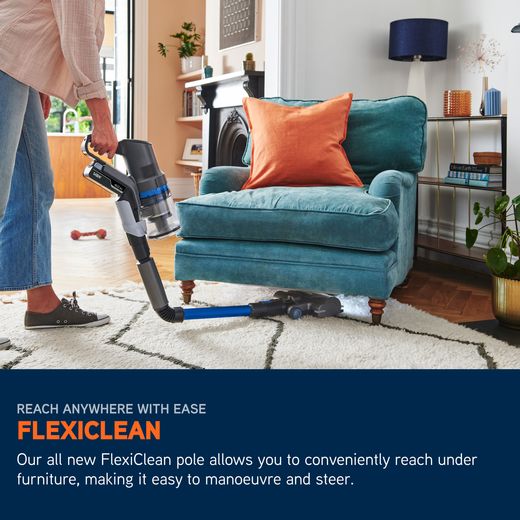Vax HomePro Pet Cordless Vacuum Cleaner with up to 45 Minutes Run Time - Graphite / Blue - Annotation - Flexiclean shot