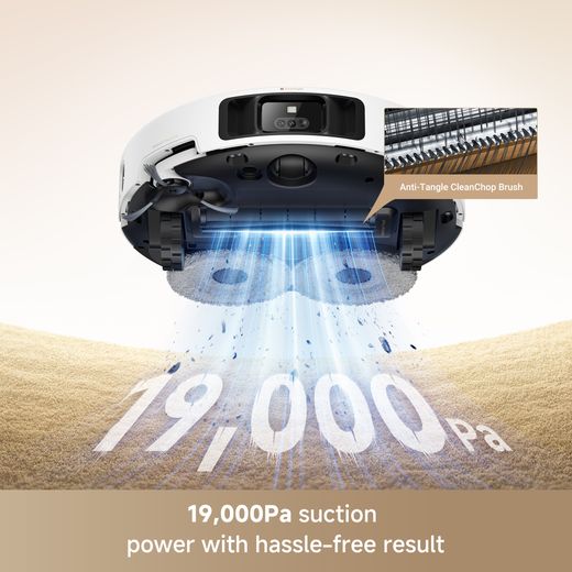 Mova P50 Pro Ultra Robotic Vacuum Cleaner - White - Annotation - Suction free shot