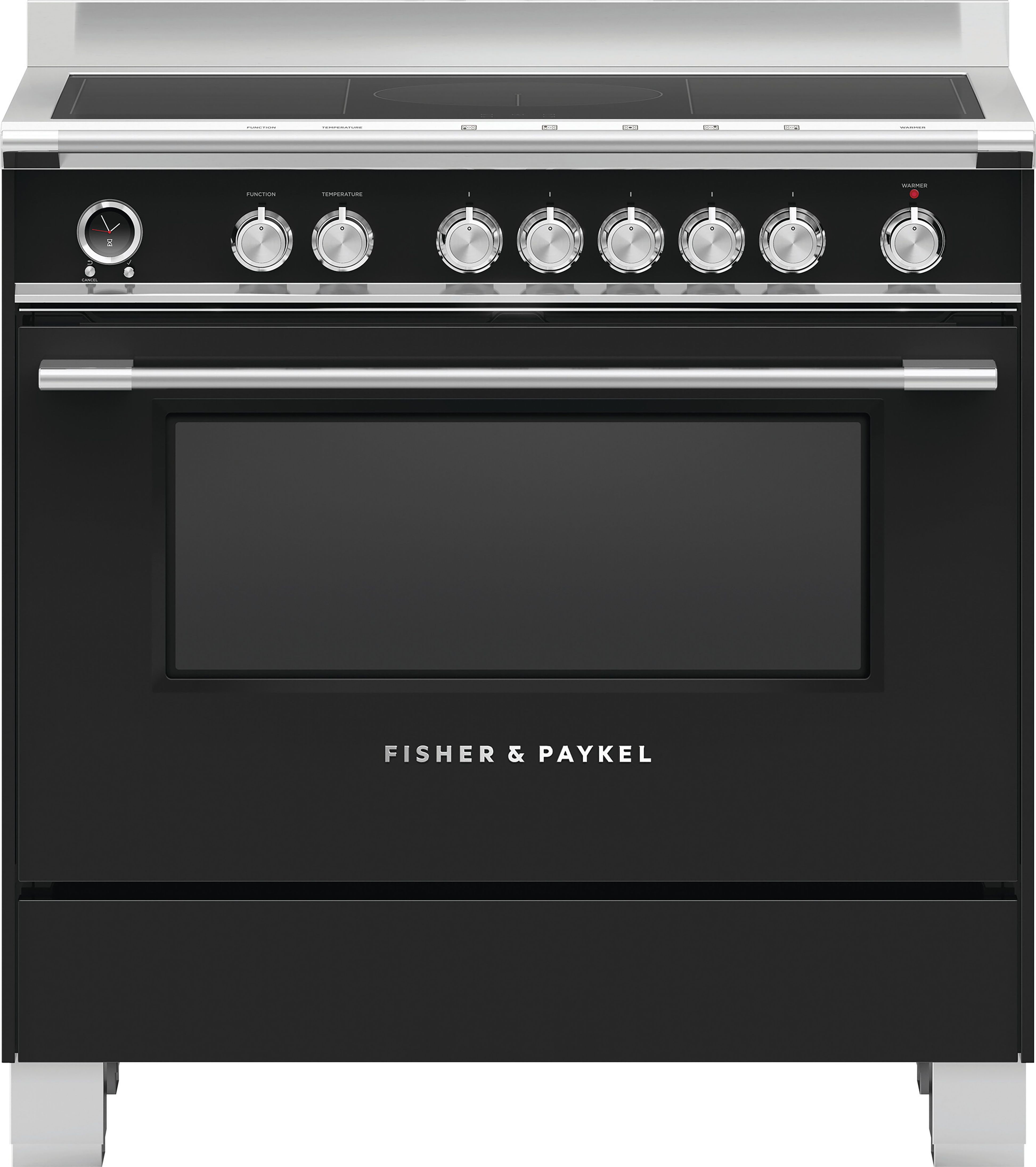 Image of Fisher & Paykel OR90SCI6B1 90cm wide Electric Range Cooker with Induction Hob and Pyrolytic Cleaning - Black - A Rated, Black