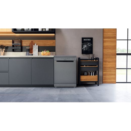 Hotpoint Standard Dishwasher - Stainless Steel  - Dishwasher in kitchen shot
