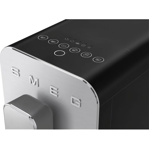 Smeg BCC13BLMUK Bean to Cup Coffee Machine - Matte Black - Close up control panel shot