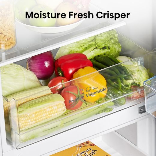 Hisense 50/50 Frost Free Fridge Freezer - Stainless Steel - Annotation - Fresh Crisper
