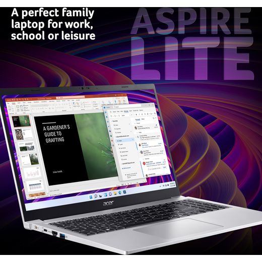 Acer Aspire Lite Aspire Lite AL15-36P 15.6" Laptop - Intel® Processor N-series, 128GB SSD, 8 GB RAM - Inox - annotation - perfect family laptop for work, school or leisure