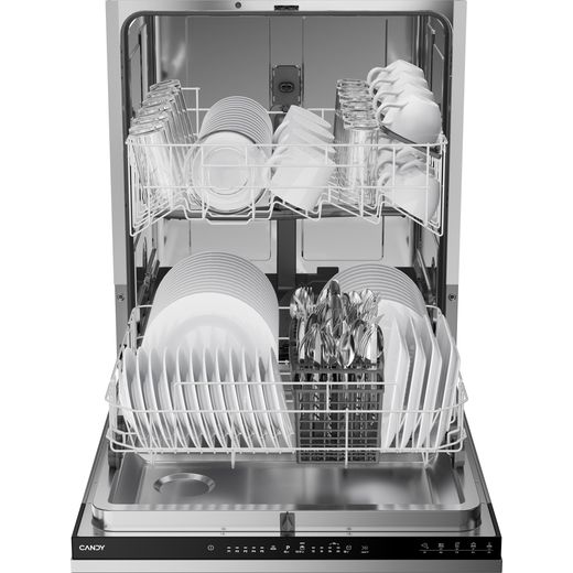 Candy RapidÓ Fully Integrated Standard Dishwasher - Silver - Front with door open shot 