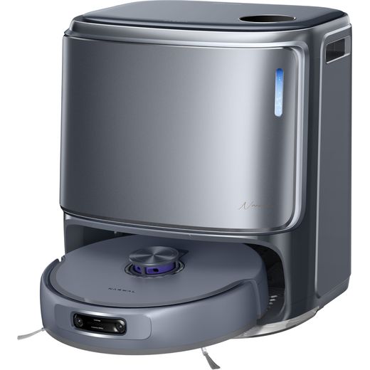 Narwal Freo Z10 Ultra Robotic Vacuum Cleaner - Space Grey -  Left perspective with bristles shot