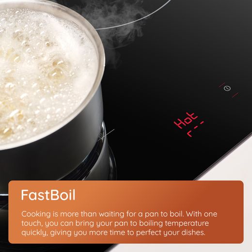 Hotpoint HTX6014DCF 59cm Induction Hob - Black - Annotation - FastBoil