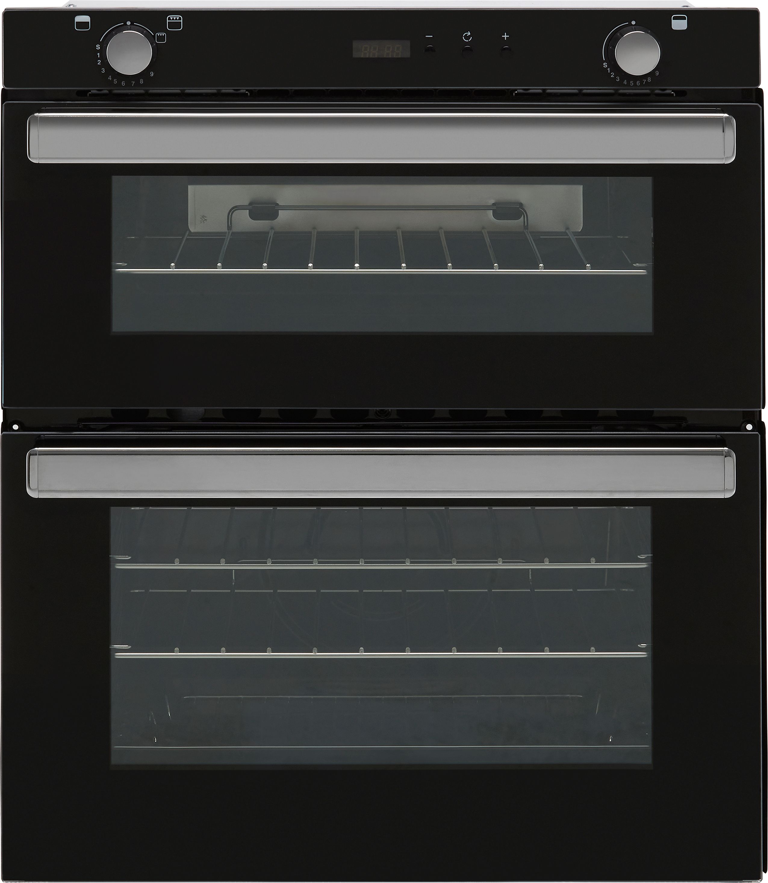 Belling BI702G Built Under Gas Double Oven with Full Width Electric Grill - Black - A/A Rated, Black