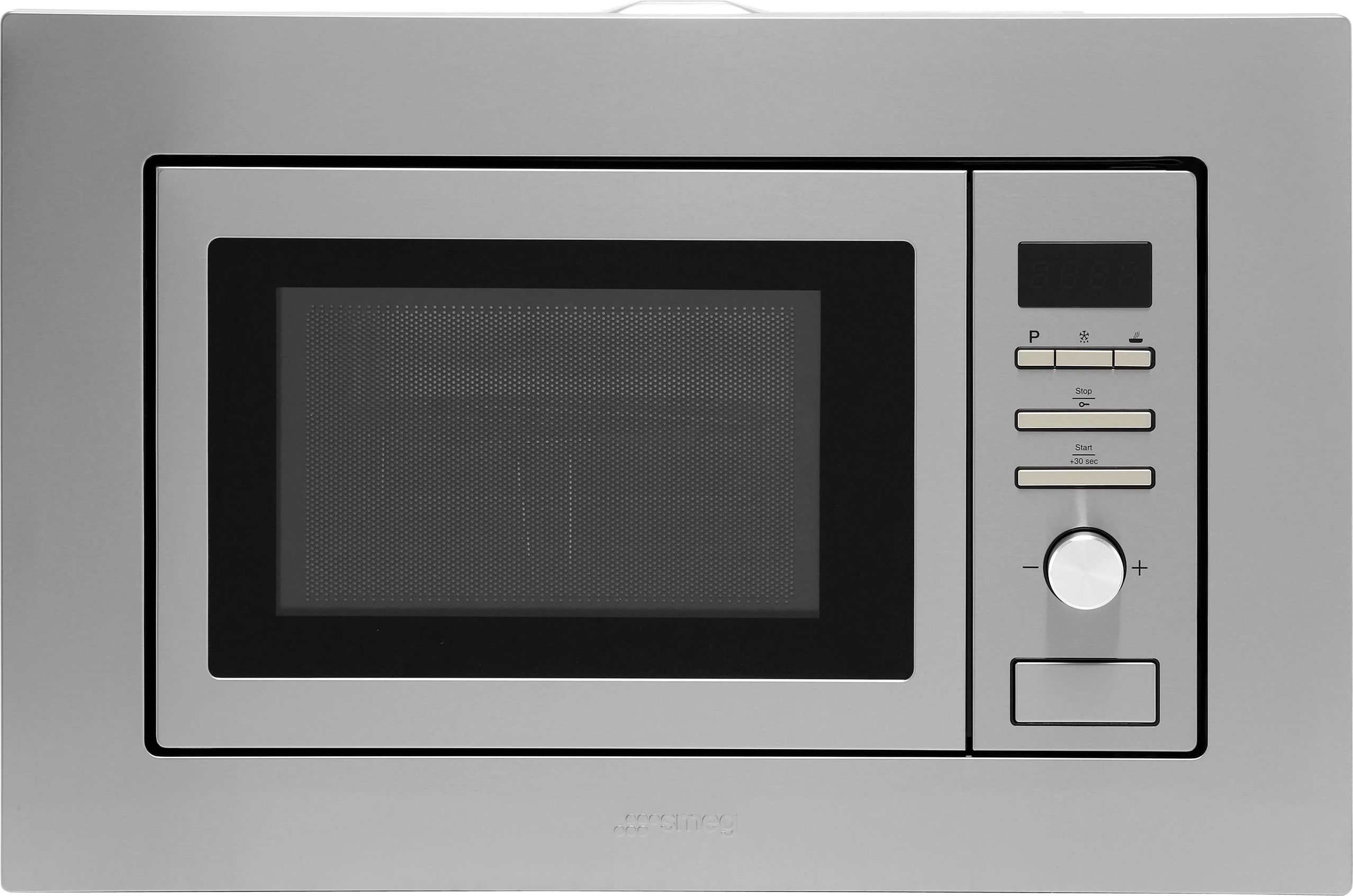 Smeg FMI020X Built In 39cm Tall Compact Microwave - Stainless Steel, Stainless Steel