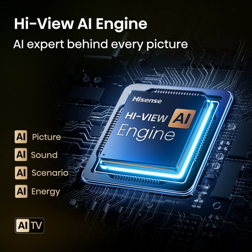 Hisense E7Q 43" 4K Ultra HD QLED Smart Freely TV - Annotation - AI Engine shot
