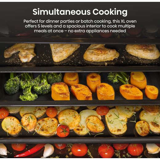 Hisense Hi2 BI622AXPGUK Built In Electric Single Oven - Stainless Steel - Annotation - Simultaneous cooking