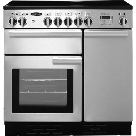 Rangemaster Professional Plus PROP90EISS/C 90cm Electric Range Cooker with Induction Hob - Stainless Steel - A/A Rated