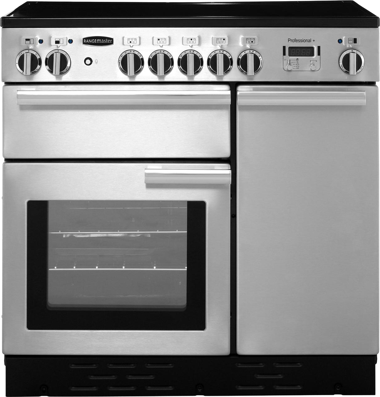 Rangemaster Professional Plus PROP90EISS/C 90cm Electric Range Cooker with Induction Hob - Stainless Steel - A/A Rated, Stainless Steel