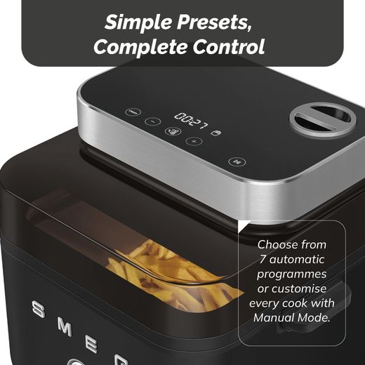 Smeg Collezione AFC01BLMUK Air Fryer - Black - Annotation - 7 presets